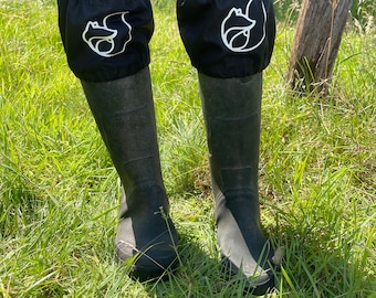 Black  Welly boot toppers ideal equestrian gardening fishing