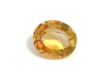 Pierre gemme non sertie ovale jaune citrine à facettes 14 x 12 mm 7,07 mm