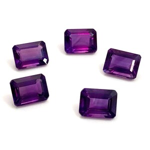 Amethyst Octagon Natural Faceted Fine Quality Polished Loose Purple Gemstones 8x6mm February Birthstone For Jewellery Making image 2