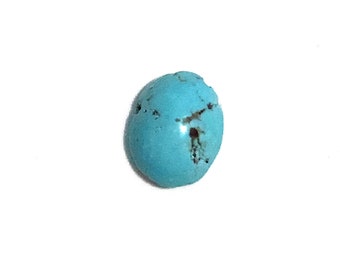 Turquoise Oval Cabochon Blue Loose Gemstone 1.52ct 8x6mm December Birthstone For Jewellery Making