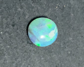 Cabochon d'opale grise ronde, pierre de naissance en vrac, polie naturelle de 0,78 ct, 7 mm, pour la fabrication de bijoux