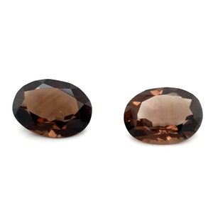 Pair Of Smoky Quartz Stones Oval Fine Quality Natural Faceted Loose Gemstones 20x15mm 41.48ct For Jewellery Making image 4