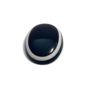 Banded Onyx Oval Cabochon Large Black White Polished Loose Gemstone 40x30mm For Jewellery Making image 3