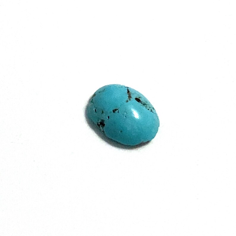 Turquoise Oval Cabochon Blue Loose Gemstone 1.52ct 8x6mm December Birthstone For Jewellery Making image 3