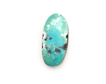 Blue Natural Turquoise Oval Elongated Cabochon Loose Gemstone 9.71ct 21x10mm December Birthstone For Jewellery Making