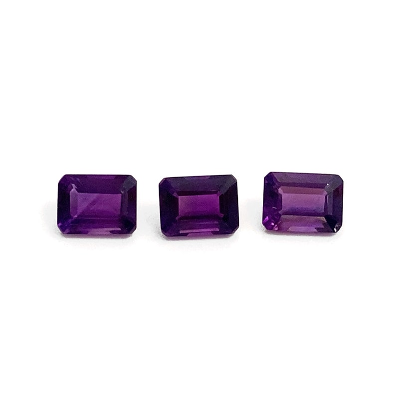 Amethyst Octagon Natural Faceted Fine Quality Polished Loose Purple Gemstones 8x6mm February Birthstone For Jewellery Making image 4