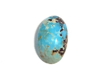 Turquoise Oval Cabochon Blue Loose Gemstone 4.96 14x8mm December Birthstone For Jewellery Making