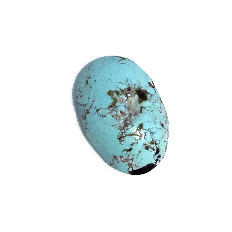 Pale Blue Turquoise Cabochon Oval Loose Gemstone 3.71ct 14x9mm December Birthstone For Jewellery Making image 3