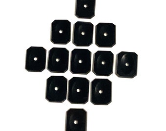 Natuurlijke Onyx Octagon Concave Center geboord enkel facet zwarte losse gepolijste edelstenen 15x11mm voor het maken van sieraden