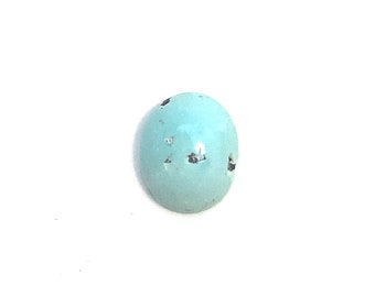 Cabochon Loose Turquoise Blue Oval Gemstone 1.71ct 8x7mm December Birthstone For Jewellery Making