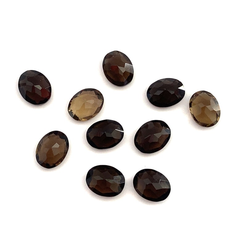 Natural Oval Smoky Quartz Brown Polished Faceted Loose Gemstones 9x7mm Approx November Birthstone For Jewellery Making image 8