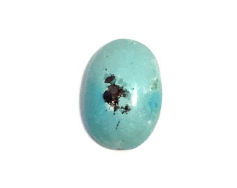 Blue Turquoise Cabochon Oval Loose Gemstone 5.06ct 14x10mm December Birthstone For Jewellery Making