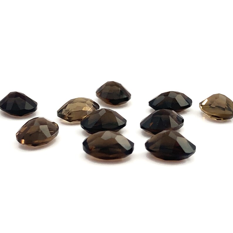 Natural Oval Smoky Quartz Brown Polished Faceted Loose Gemstones 9x7mm Approx November Birthstone For Jewellery Making image 9