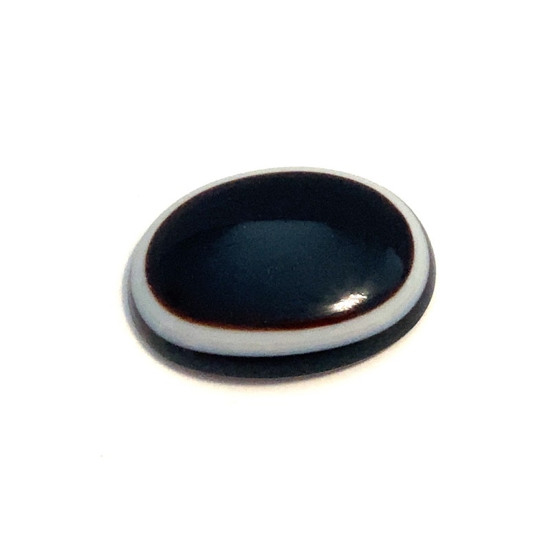 Banded Onyx Oval Cabochon Large Black White Polished Loose Gemstone 40x30mm For Jewellery Making image 8