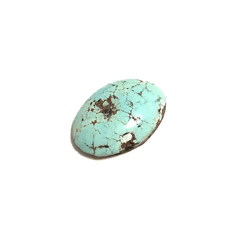 Natuurlijke bleke turquoise ovale cabochon Robins ei blauw gepolijst losse edelsteen 23x17mm 18,19ct december geboortesteen voor het maken van sieraden afbeelding 2