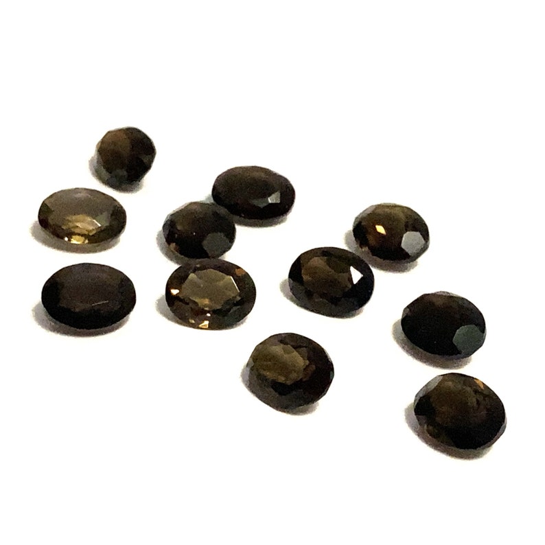 Natural Oval Smoky Quartz Brown Polished Faceted Loose Gemstones 9x7mm Approx November Birthstone For Jewellery Making image 3