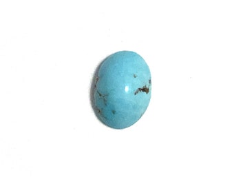 Turquoise Oval Cabochon Blue Loose Gemstone 1.65ct 9x6mm December Birthstone For Jewellery Making