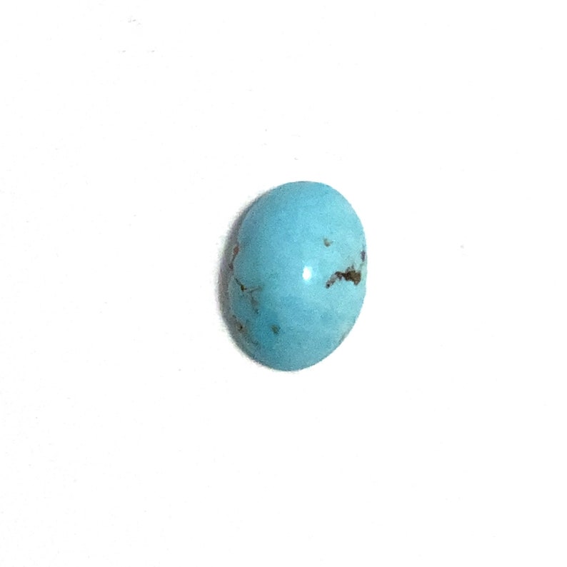 Turquoise Oval Cabochon Blue Loose Gemstone 1.65ct 9x6mm December Birthstone For Jewellery Making image 1