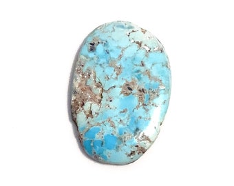 Natural Large Pale Blue Turquoise Cabochon Loose Gemstone Oval Polished 21.46ct 30x19mm December Birthstone For Jewellery Making