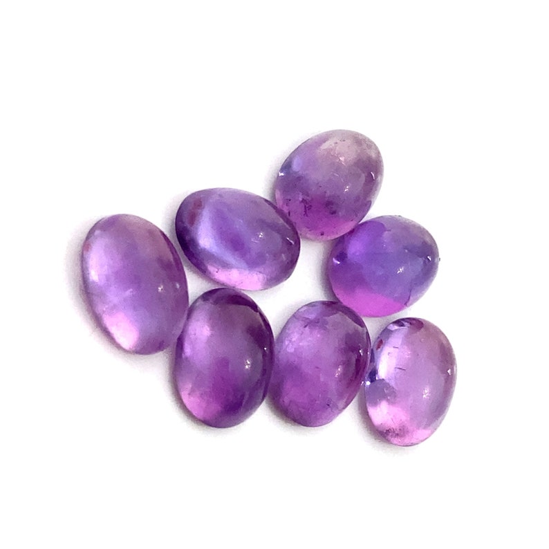 Amethyst Cabochon Oval Purple Natural Polished Loose Gemstones 7x5mm February Birthstone For Jewellery Making image 6