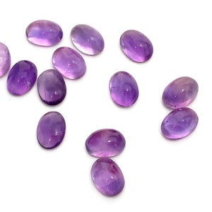 Amethyst Cabochon Oval Purple Natural Polished Loose Gemstones 7x5mm February Birthstone For Jewellery Making image 2