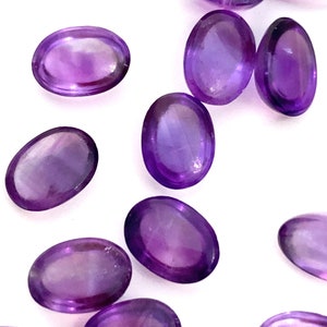 Amethyst Cabochon Oval Purple Natural Polished Loose Gemstones 7x5mm February Birthstone For Jewellery Making image 9