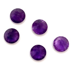 Amethyst Round Faceted Deep Purple Natural Loose Gemstones Lot of 5 5.08ct 6.6mm February Birthstone For Jewellery Making image 8