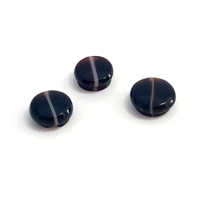 Natural Banded Onyx Round Buttons Cushion Shaped Black White Polished Loose Gemstones For Jewellery Making Mixed Sizes Lot Of 4 Stones image 9