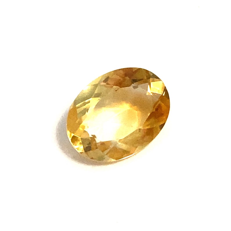 Yellow Oval Citrine Loose Gemstone Faceted Natural 7.45ct 16x12mm November Birthstone For Jewellery Making image 2