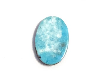 Natural Flat Pale Blue Turquoise Cabochon Oval Loose Gemstone 7.77ct 18x12mm December Birthstone For Jewellery Making