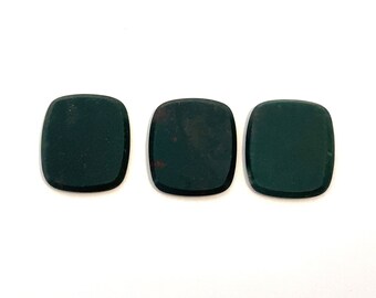 Bloodstone Cushion Shape Single Facet Natural Loose Gemstones 17x15mm Green Polished For Jewellery Making