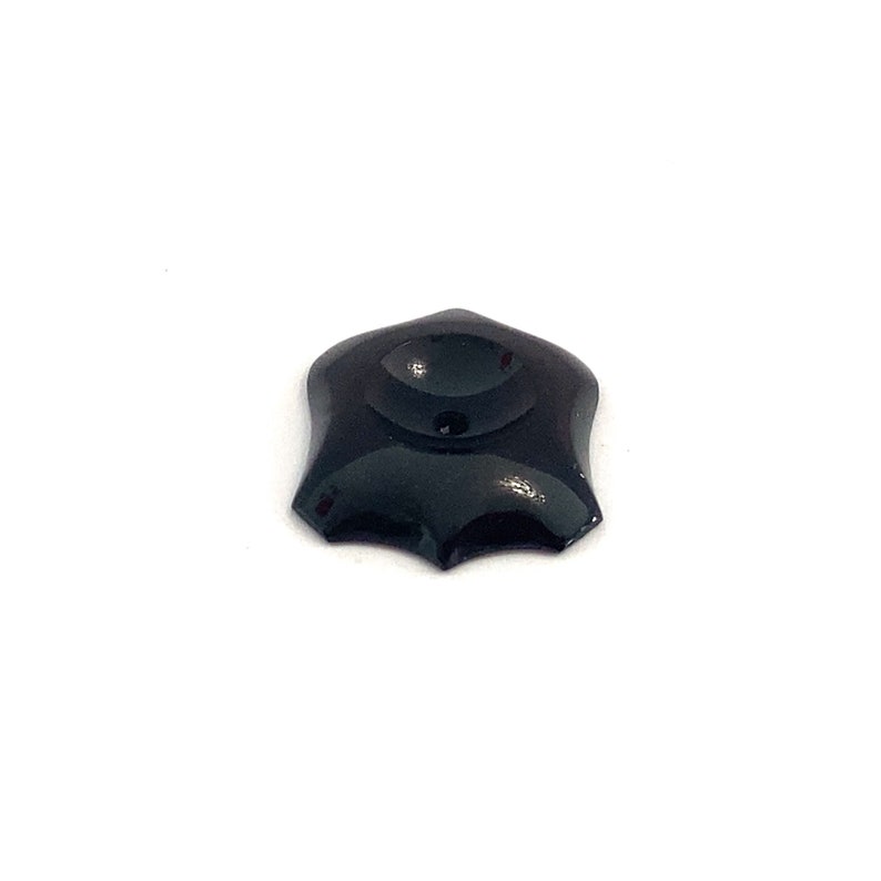 Onyx Shield Cabochon With Concave Drilled Centre Loose Black Polished Natural Gemstone For Jewellery Making image 5