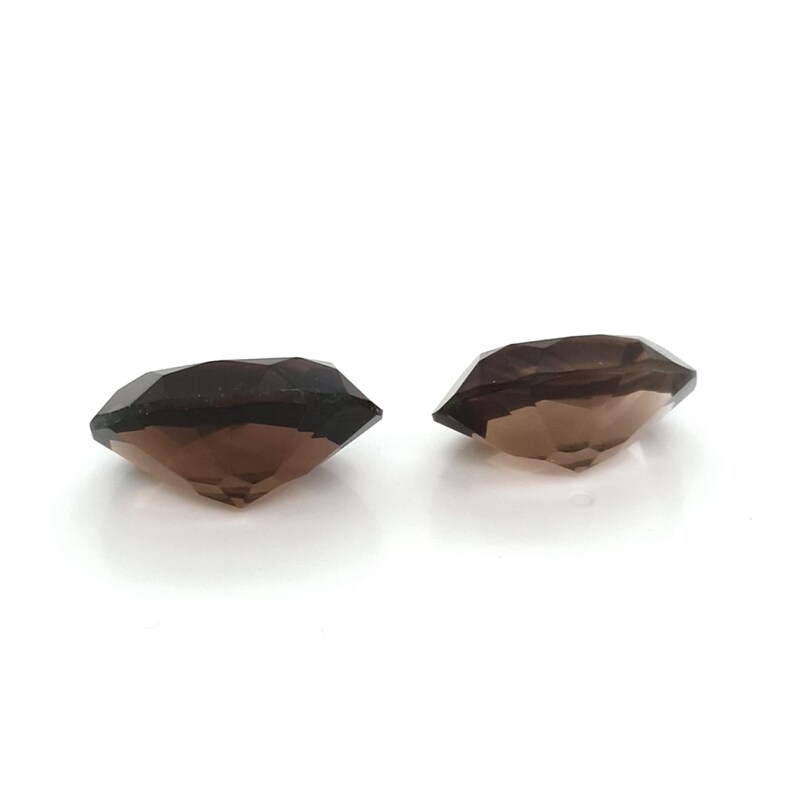 Pair Of Smoky Quartz Stones Oval Fine Quality Natural Faceted Loose Gemstones 20x15mm 41.48ct For Jewellery Making image 3