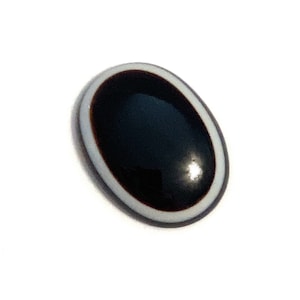 Banded Onyx Oval Cabochon Large Black White Polished Loose Gemstone 40x30mm For Jewellery Making image 1