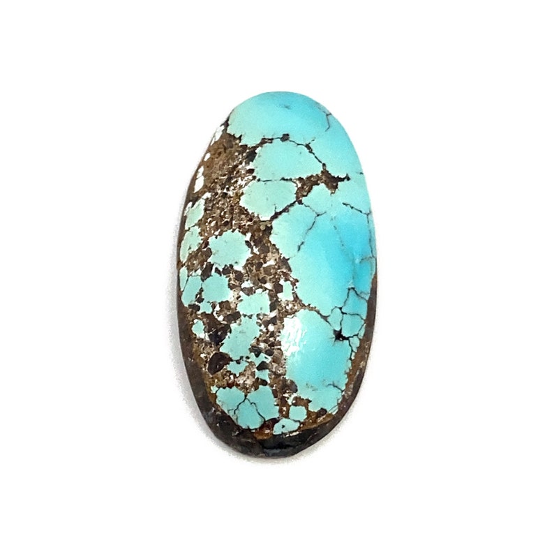 Cabochon Natural Turquoise Oval Blue Polished Loose Gemstone 23x12mm 9.65ct December Birthstone For Jewellery Making image 2