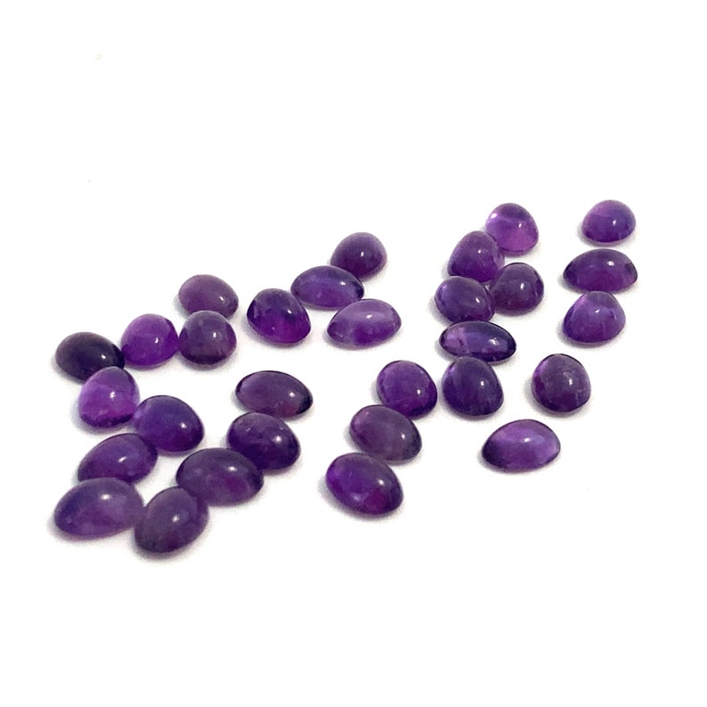 Amethyst Oval Cabochon Polished Purple Natural Loose Gemstone 7x5mm February Birthstone For Jewellery Making image 3