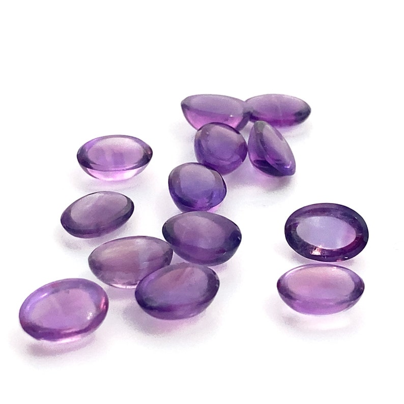 Amethyst Cabochon Oval Purple Natural Polished Loose Gemstones 7x5mm February Birthstone For Jewellery Making image 8