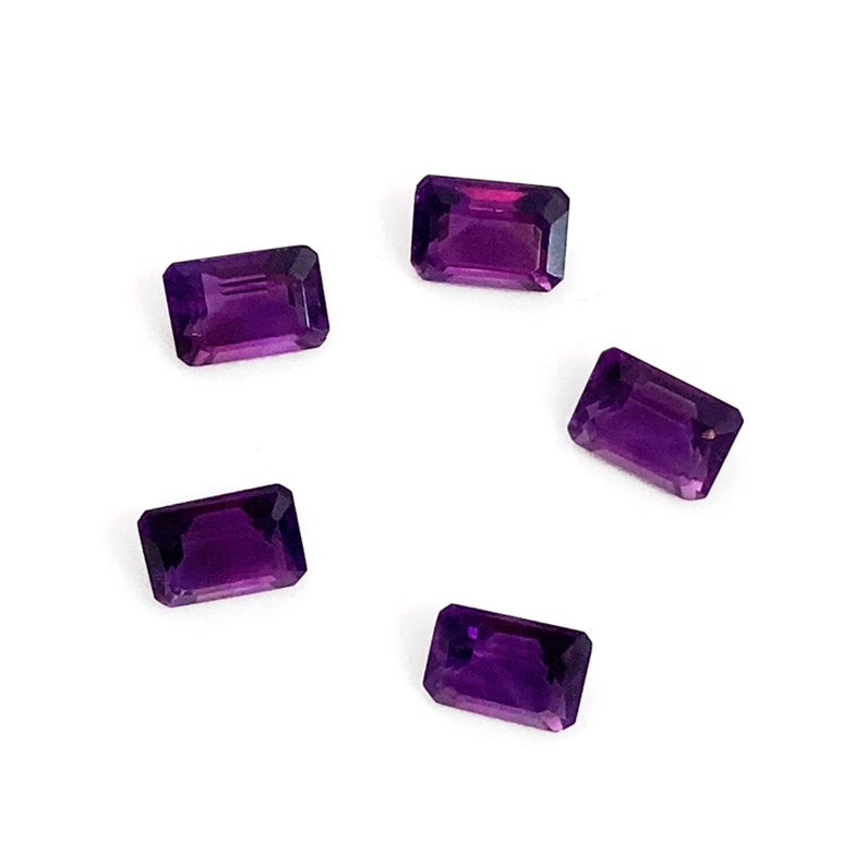 Amethyst Octagon Natural Faceted Fine Quality Polished Loose Purple Gemstones 8x6mm February Birthstone For Jewellery Making image 3