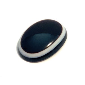 Banded Onyx Oval Cabochon Large Black White Polished Loose Gemstone 40x30mm For Jewellery Making image 4