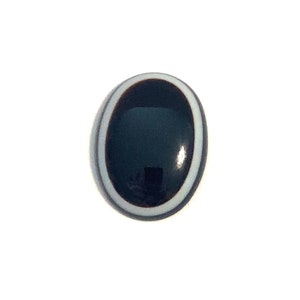 Banded Onyx Oval Cabochon Large Black White Polished Loose Gemstone 40x30mm For Jewellery Making image 2