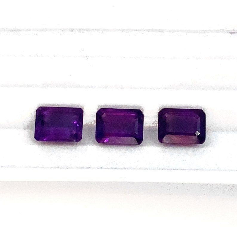 Amethyst Octagon Natural Faceted Fine Quality Polished Loose Purple Gemstones 8x6mm February Birthstone For Jewellery Making image 9