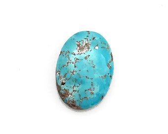 Blue Turquoise Oval Natural Cabochon Loose Gemstone 7.05ct 16x11mm December Birthstone For Jewellery Making