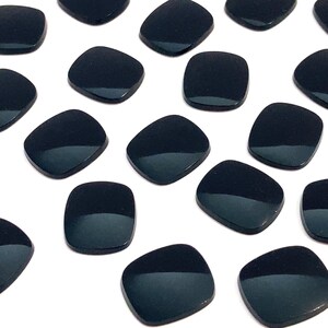 Onyx Buff Top Cushion Shaped Loose Polished Natural Gemstones 16x14mm Black For Jewellery Making image 3