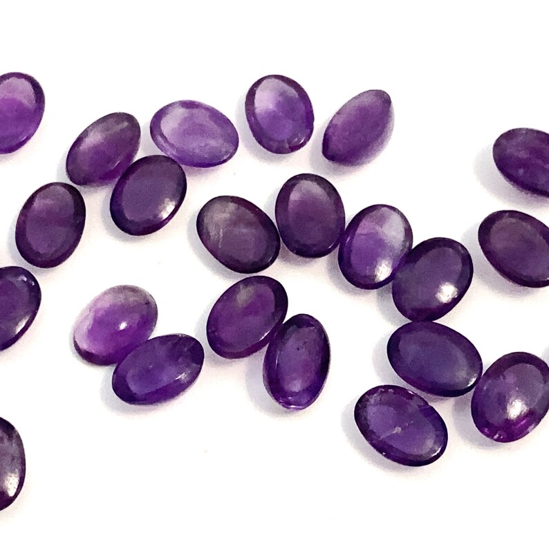 Amethyst Oval Cabochon Polished Purple Natural Loose Gemstone 7x5mm February Birthstone For Jewellery Making image 8