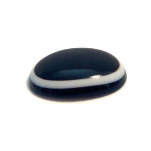 Banded Onyx Oval Cabochon Large Black White Polished Loose Gemstone 40x30mm For Jewellery Making image 5