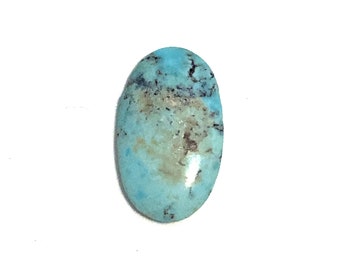 Flat Turquoise Cabochon Oval Blue Loose Natural Gemstone 4.18ct 18x10mm December Birthstone For Jewellery Making