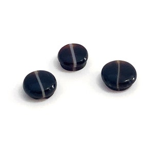Natural Banded Onyx Round Buttons Cushion Shaped Black White Polished Loose Gemstones For Jewellery Making Mixed Sizes Lot Of 4 Stones image 5