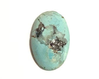 Natural Oval Turquoise Robins Egg Blue  Polished Loose Gemstone 17x10mm 5.79ct December Birthstone For Jewellery Making