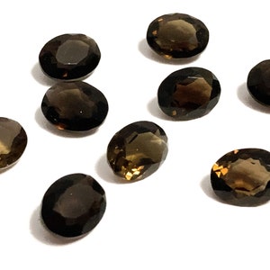 Natural Oval Smoky Quartz Brown Polished Faceted Loose Gemstones 9x7mm Approx November Birthstone For Jewellery Making image 2