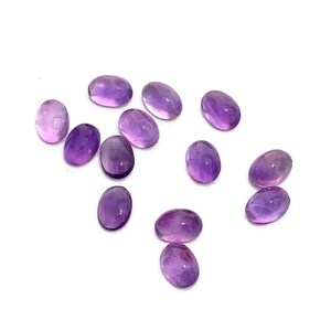 Amethyst Cabochon Oval Purple Natural Polished Loose Gemstones 7x5mm February Birthstone For Jewellery Making